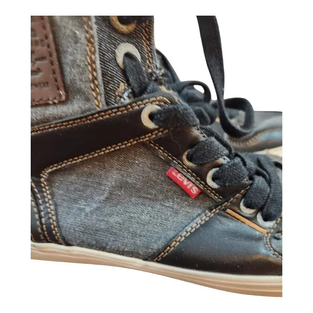 Levi Strauss & co. 501 mens hi-top shoes‎ sz 9.5 black & gray sneaker